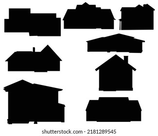 house silhouette collection set on white isolated background