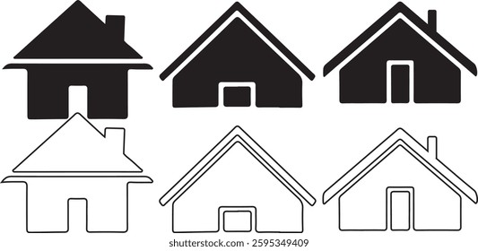 House silhouette icon bundle design on white background