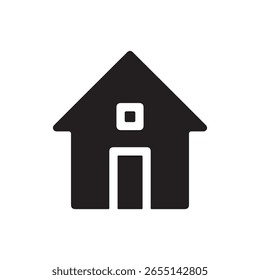  House Silhouette Icon Vector on White Background