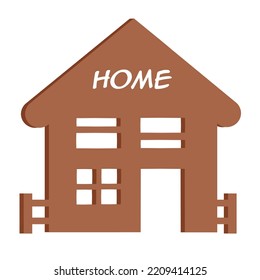 House. Silhouette of a house with an inscription. The inscription House