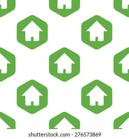 House silhouette in octagon, repeated on white background