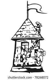 House silhouette the stylized