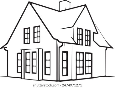 House silhouette vector art illustration 