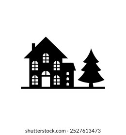 House silhouette vector illustration. Laser Cut design. 