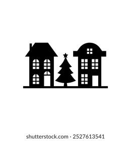 House silhouette vector illustration. Laser Cut design. 