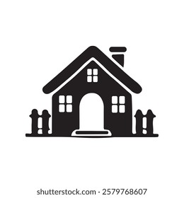 House silhouette vector style with a white background