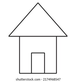 Ein Haus einfache Wohnung Symbol minimale Design. Flaches schwarz-weißes Design-Symbol. Cartoon minimaler Stil.