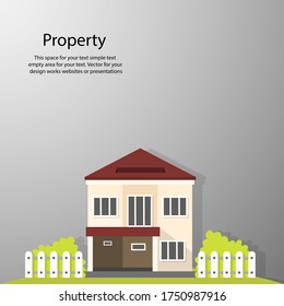 House simple flat style with empty space for your text. Business building concept vector  for your design work, presentation, website or others.