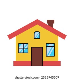 House. Simple forms. Vector color illustration.