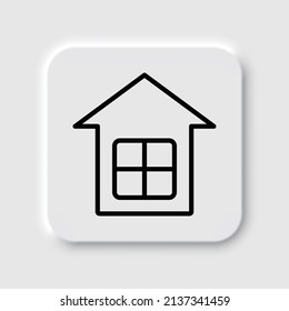 House simple icon. Flat desing. Neumorphism design.ai