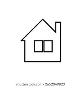 Casa simple icono aislado sobre fondo blanco