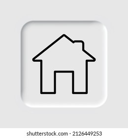 House simple icon vector. Flat desing. Neumorphism design.ai