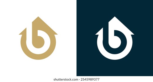 House with simple letter B logo template