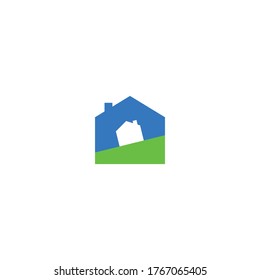 House simple unique logo icon sign design concept. Vector illustration isolated object on white background