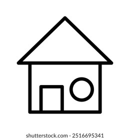house simple vector icon Black single house line icon, simple style real estate flat design concept pictogram vector for app ads web
