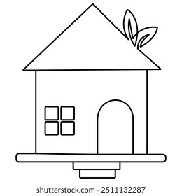 Arte de una sola línea de la casa, dibujo continuo de una línea de Arte vectorial de contorno aislado 