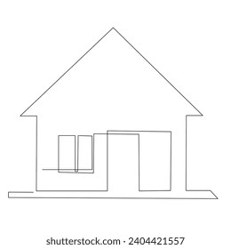 Diseño de diseño simple y minimalista del hogar de una sola línea de contorno continuo del dibujo de vectores