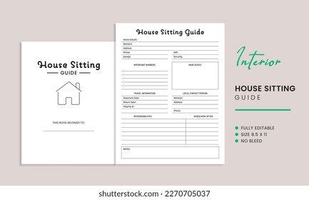 House Sitting Guide Kdp Interior Template