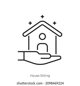 House Sitting icon. Outline style icon design isolated on white background