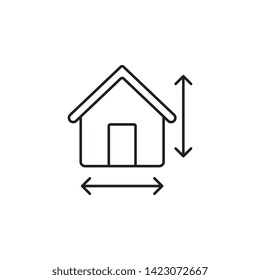 house, size, arrows icon. Simple thin line, outline vector of Real Estate icons for UI and UX, website or mobile application