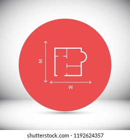 House size  icon vector icon 
