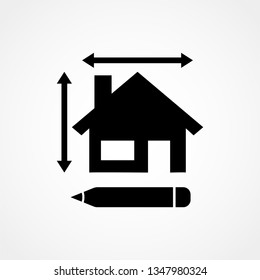 House size icon. Vector. Flat design.