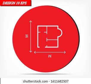 House size icon vector icon , lorem ipsum Flat design