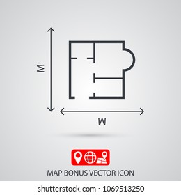 House size  iconvector icon 
