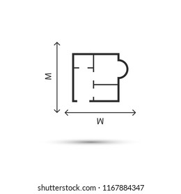 House size  iconvector icon 