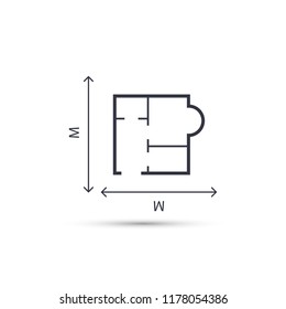 House size  iconvector icon 