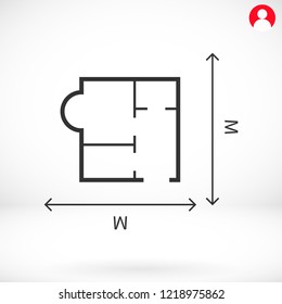 House size  iconvector icon 
