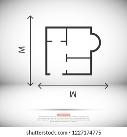 House size  iconvector icon 