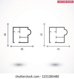 House size  iconvector icon 
