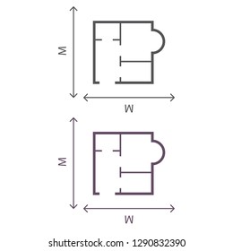 House size  iconvector icon 