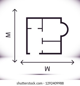 House size  iconvector icon 