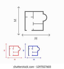 House size  iconvector icon 