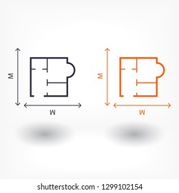 House size  iconvector icon 