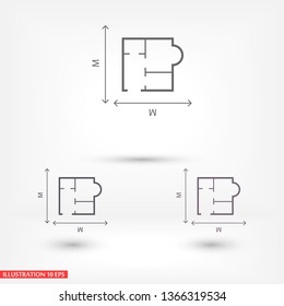 House size  iconvector icon 