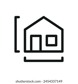 House size isolated icon, house dimensions vector symbol with editable stroke