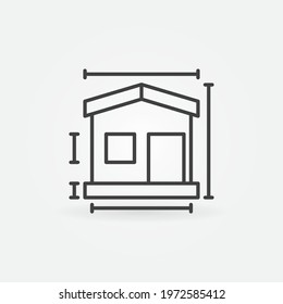 House Size vector concept icon or symbol in thin line style