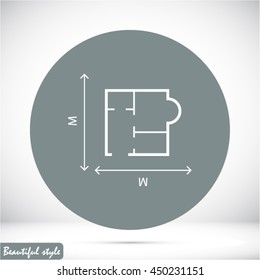 house size vector icon