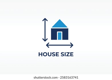 HOUSE SIZE vector, icon or logo sign isolated symbol illustration