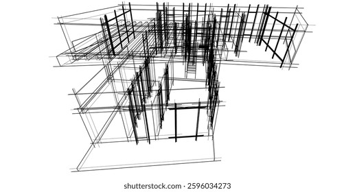 House sketch 3d rendering design