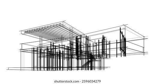 House sketch 3d rendering design
