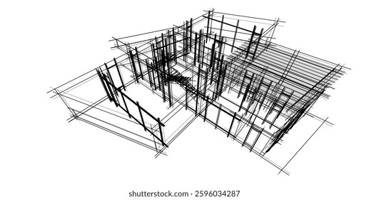 House sketch 3d rendering design