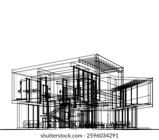 House sketch 3d rendering design