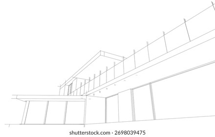 Haus Skizze architektonische 3D-Rendering
