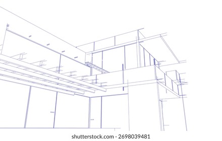 House sketch architectural 3d rendering