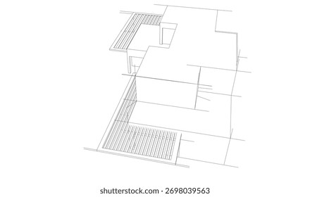 House sketch architectural 3d rendering