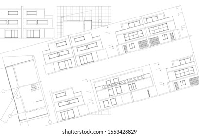 house sketch concept 3d illustration